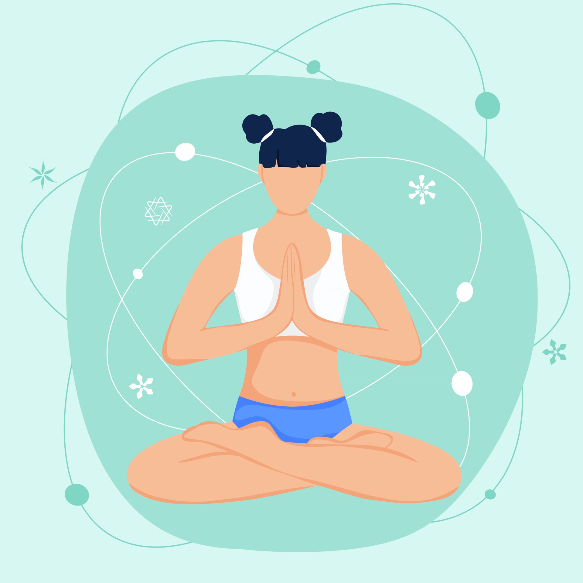 Girls do yoga meditation in different positions Vector Image