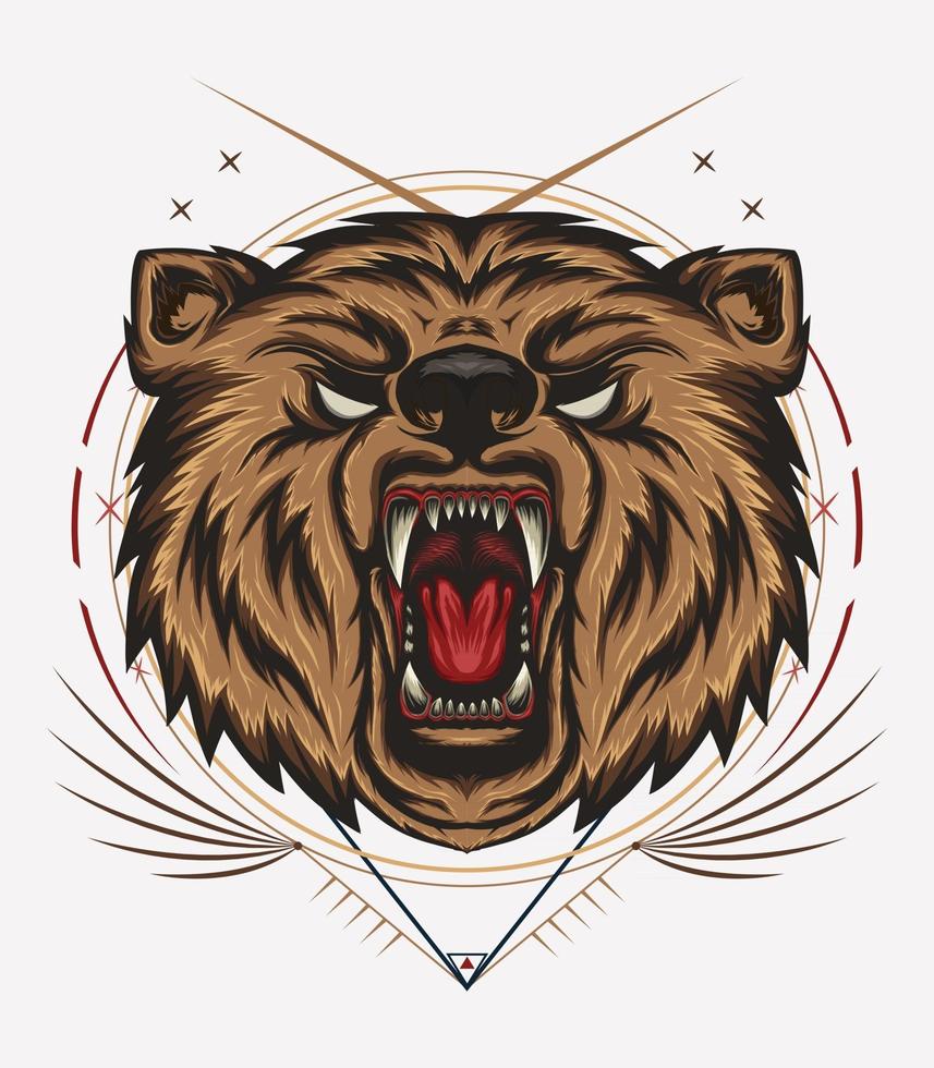 The emblem with bear. Print design for t-shirt vector