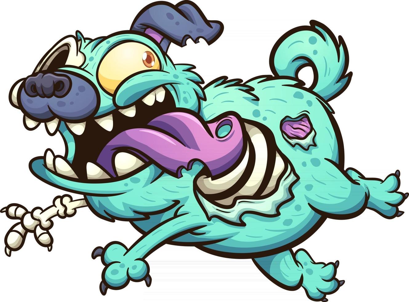 Zombie pug dog vector