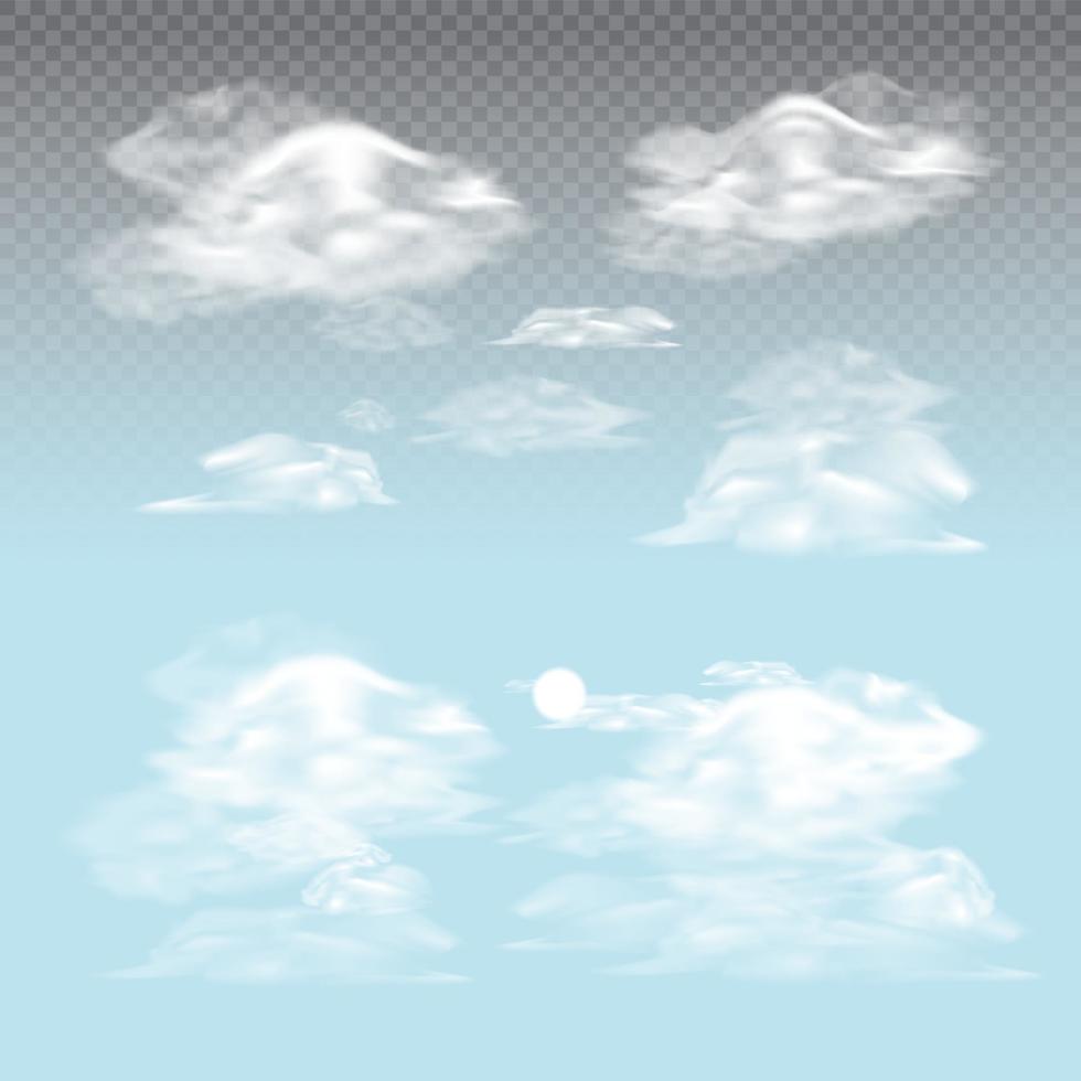 nubes y cielo aislado vector