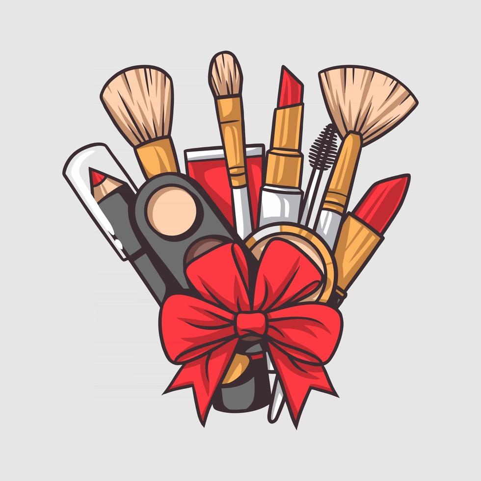 Make up and make up brushes and tools vector