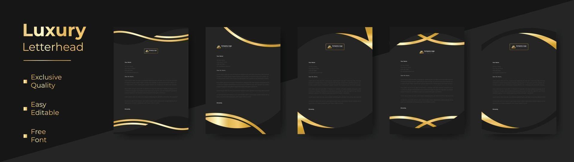 Modern Luxury business style letterhead bundle for corporate project design. corporate letterhead bundle. corporate letterhead set. vector