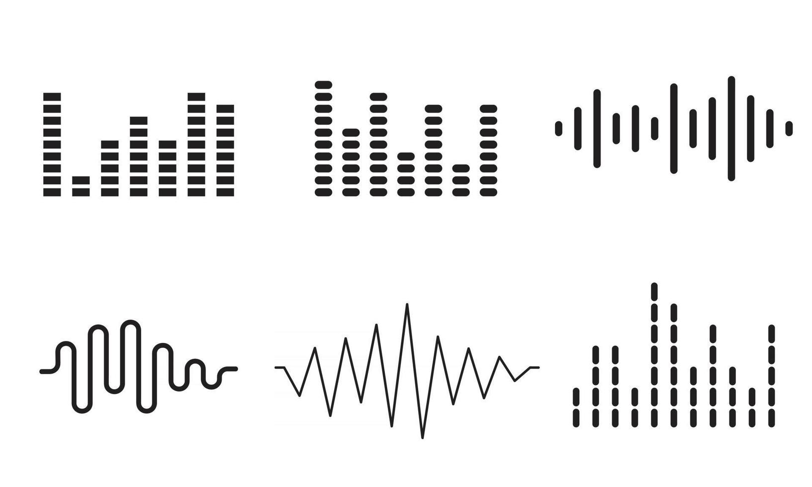 conjunto de ondas de audio onda de sonido vector