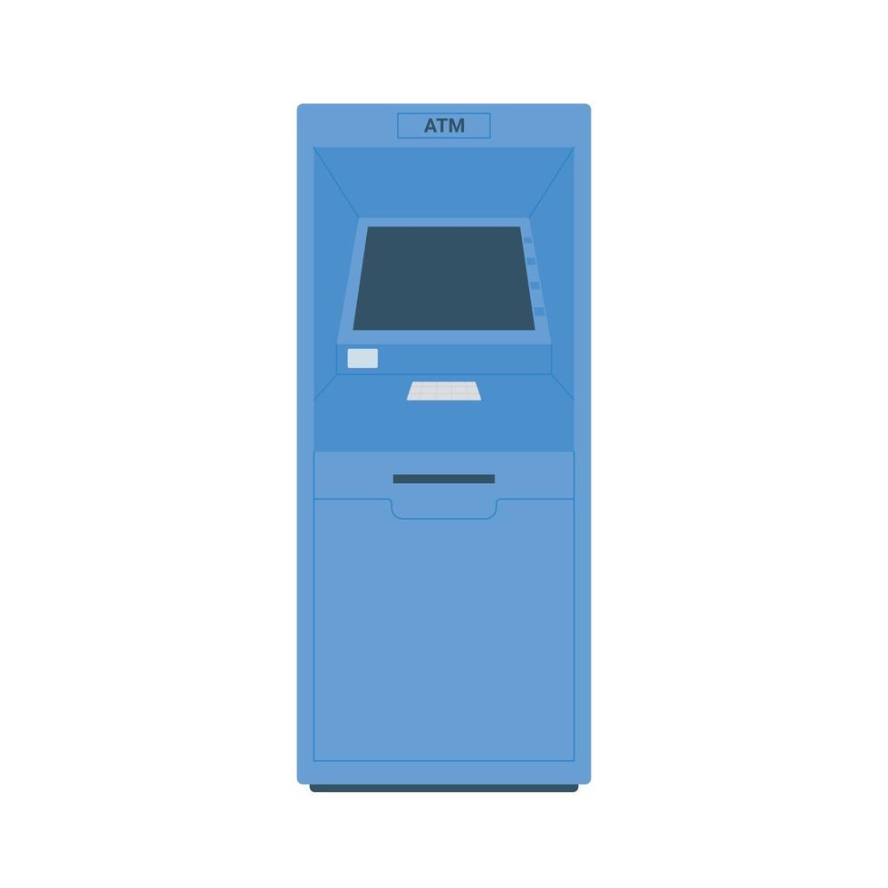 ATM Payment Terminal Auto Teller Machine flat design vector