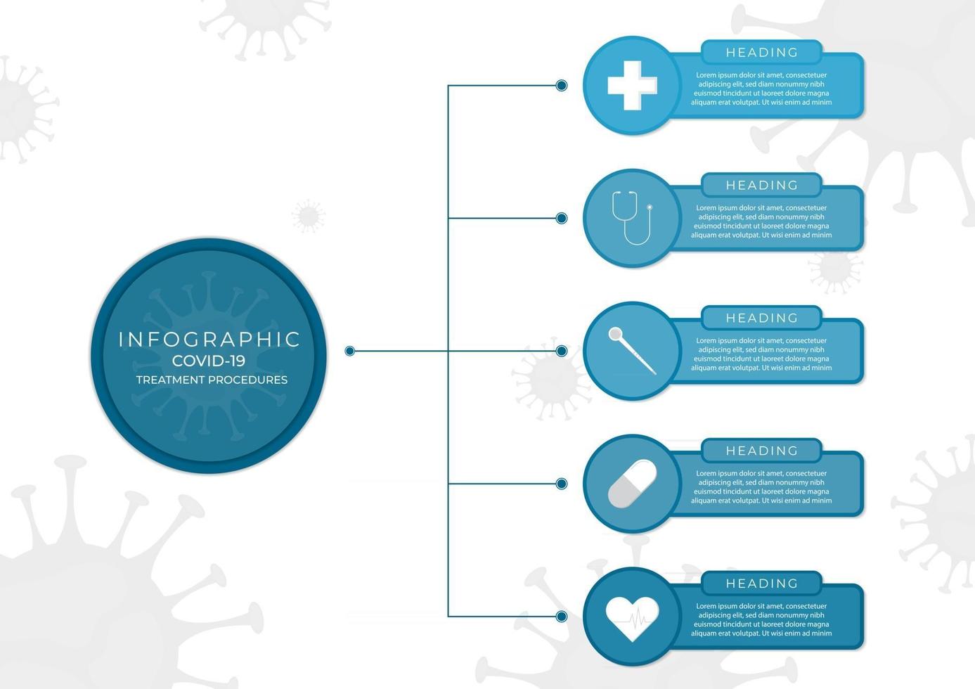 Infographic modern medical diagram circle shape design covid-19 concept vector