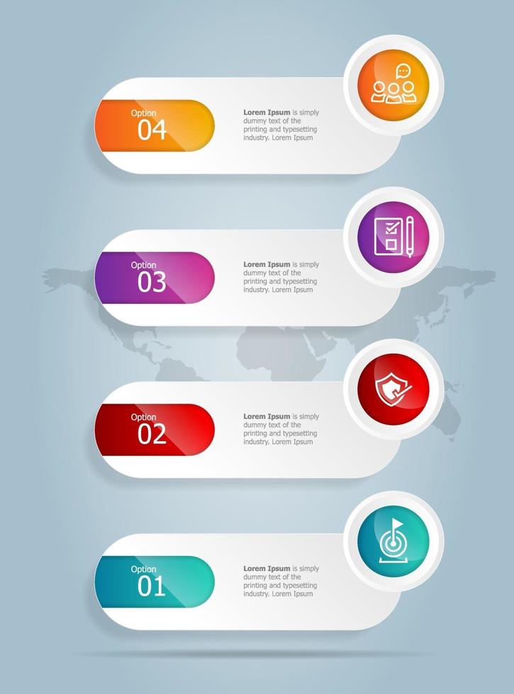 abstract tab bar vertical infographics presentation element template vector