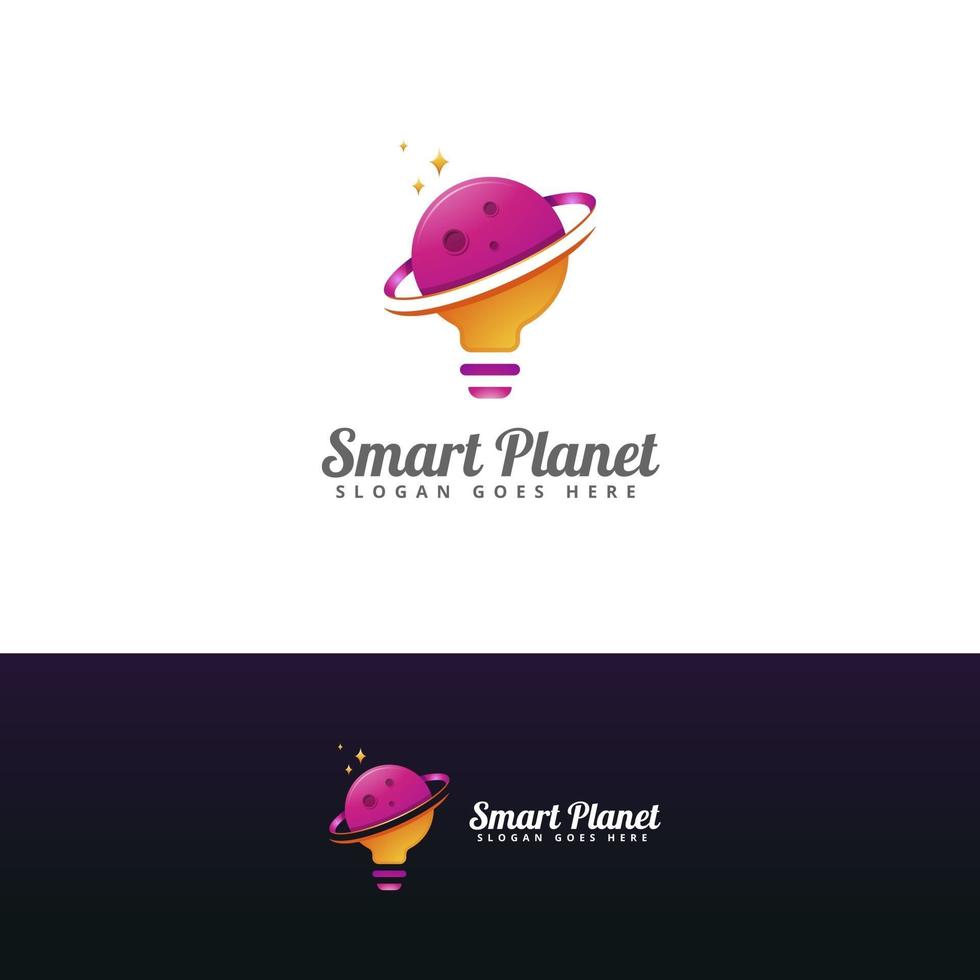 plantilla de diseño de logotipo de planeta inteligente vector