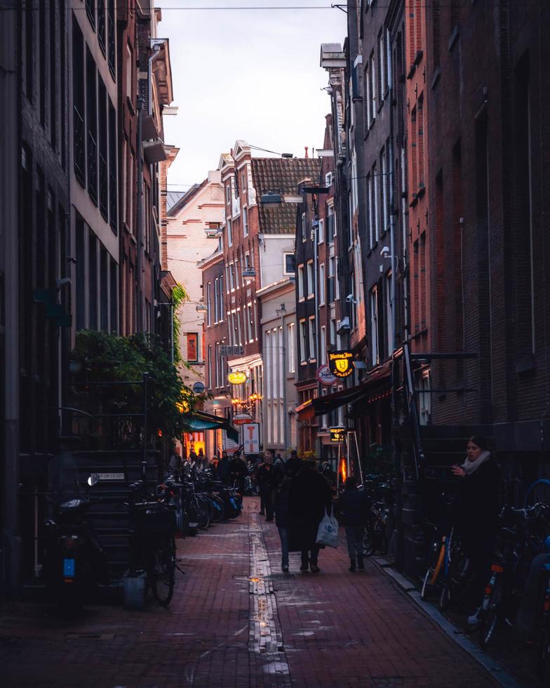 Amsterdam, Netherlands 2018- Busy street view of Amsterdam photo