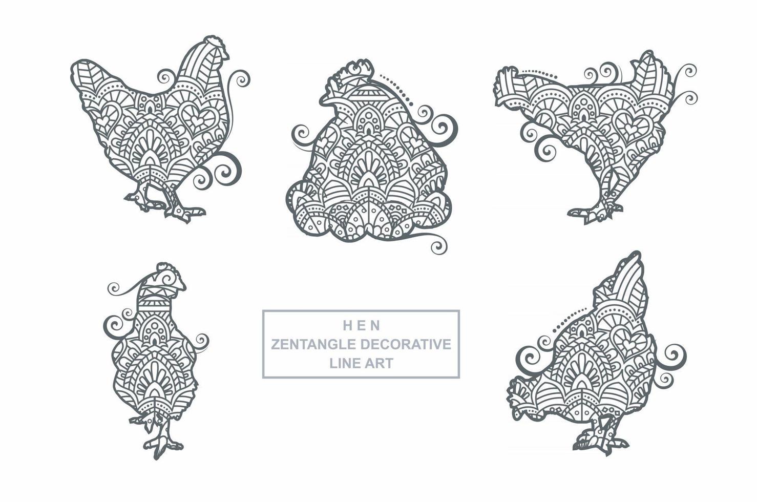 vector de mandala de gallina. elementos decorativos vintage. patrón oriental, ilustración vectorial.