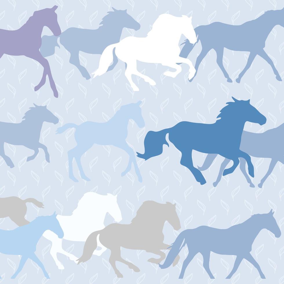 Running horses seamless pattern vector image