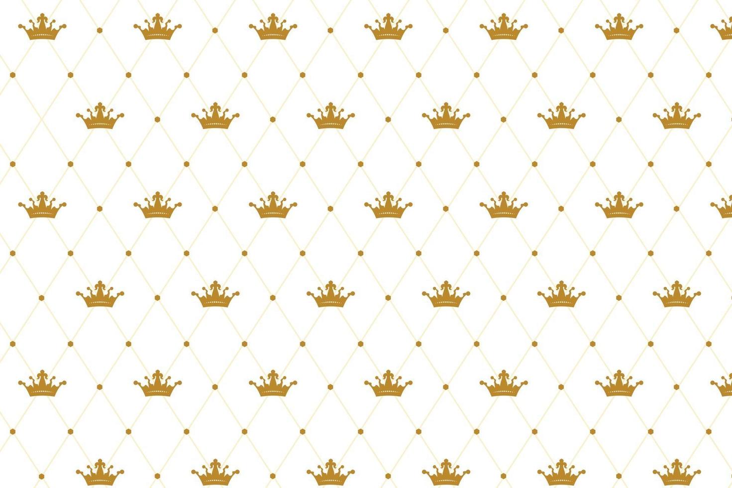 Crown seamless pattern on white Vector