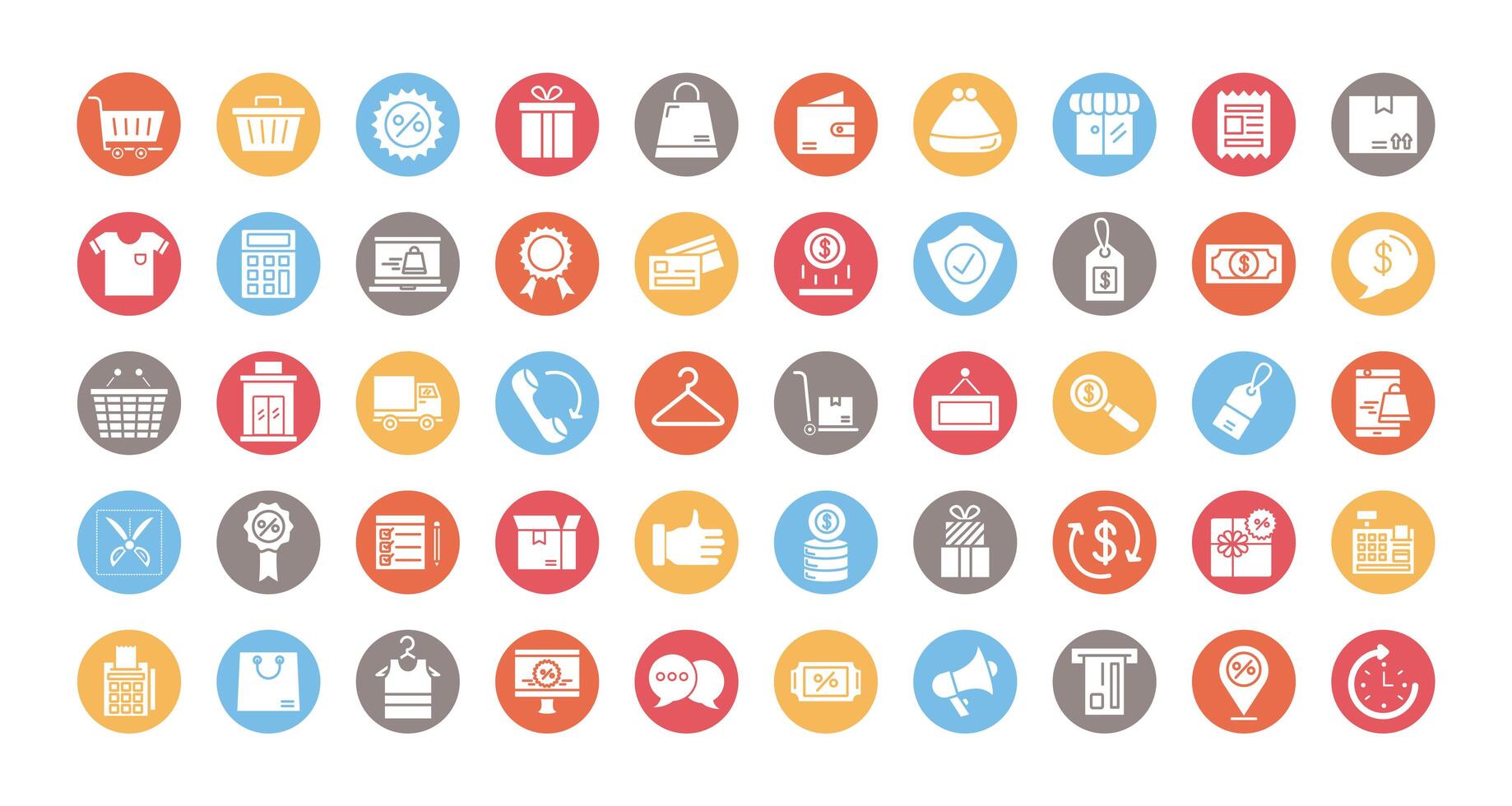 bundle of commercial set icons vector