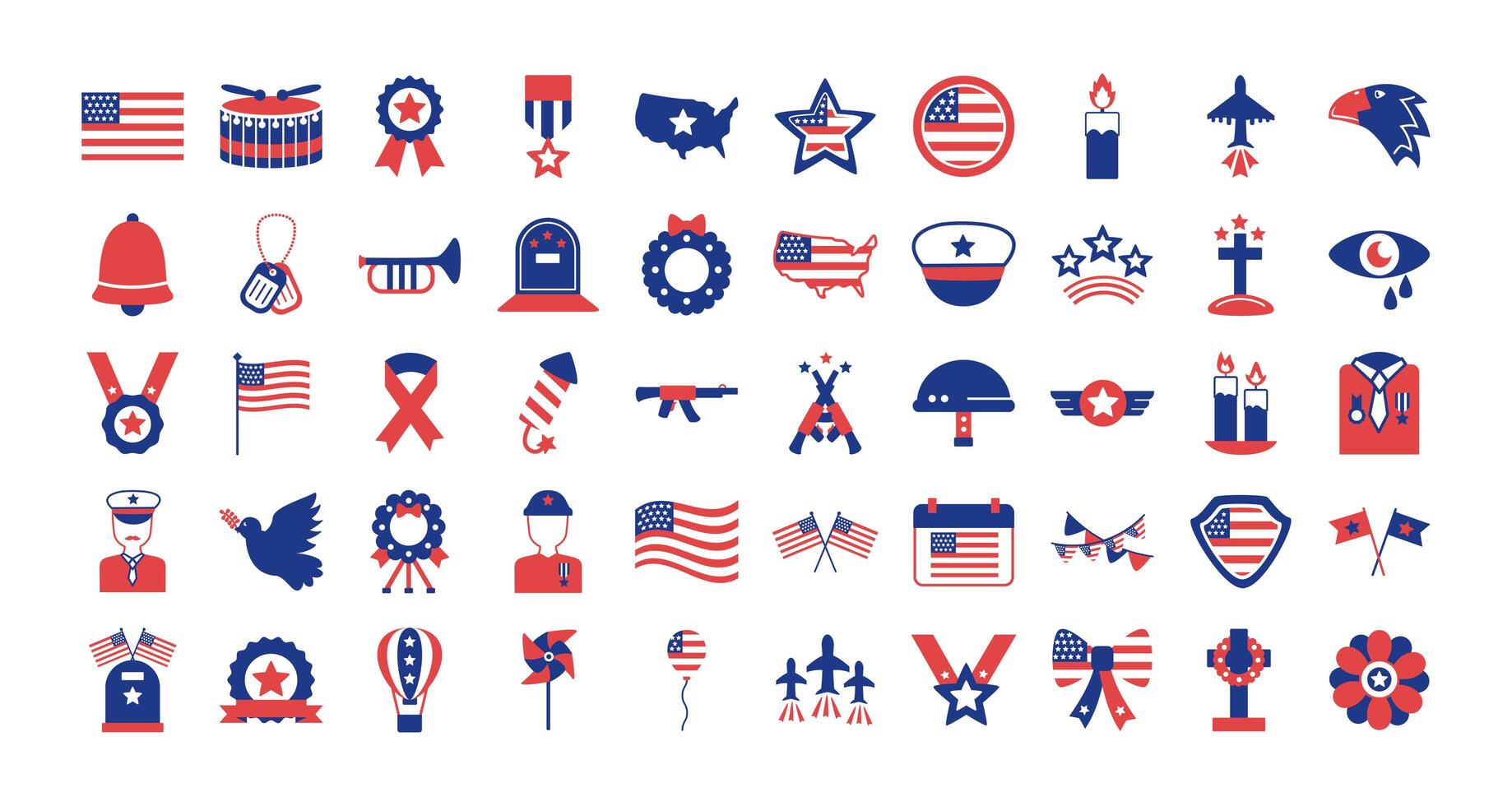 Download Bundle Of Memorial Set Icons 2646515 Vector Art At Vecteezy