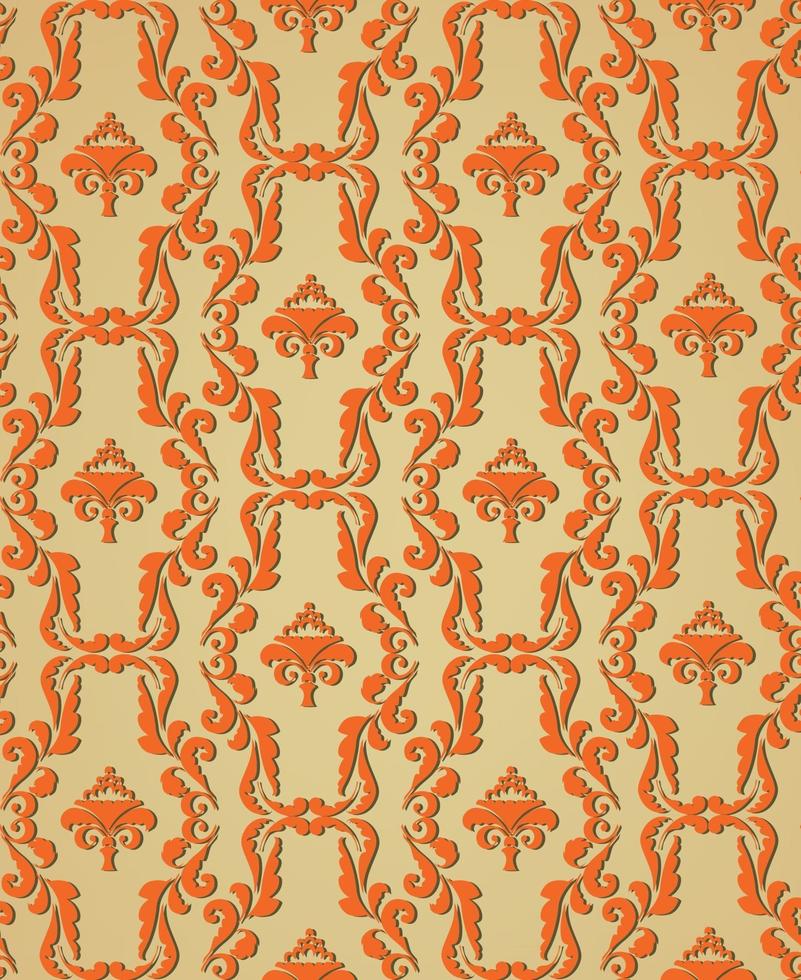 Floral seamless ornamental background Oriental artistic flourish retro texture. Abstract geometric pattern. Asian eastern fabric ornament vector