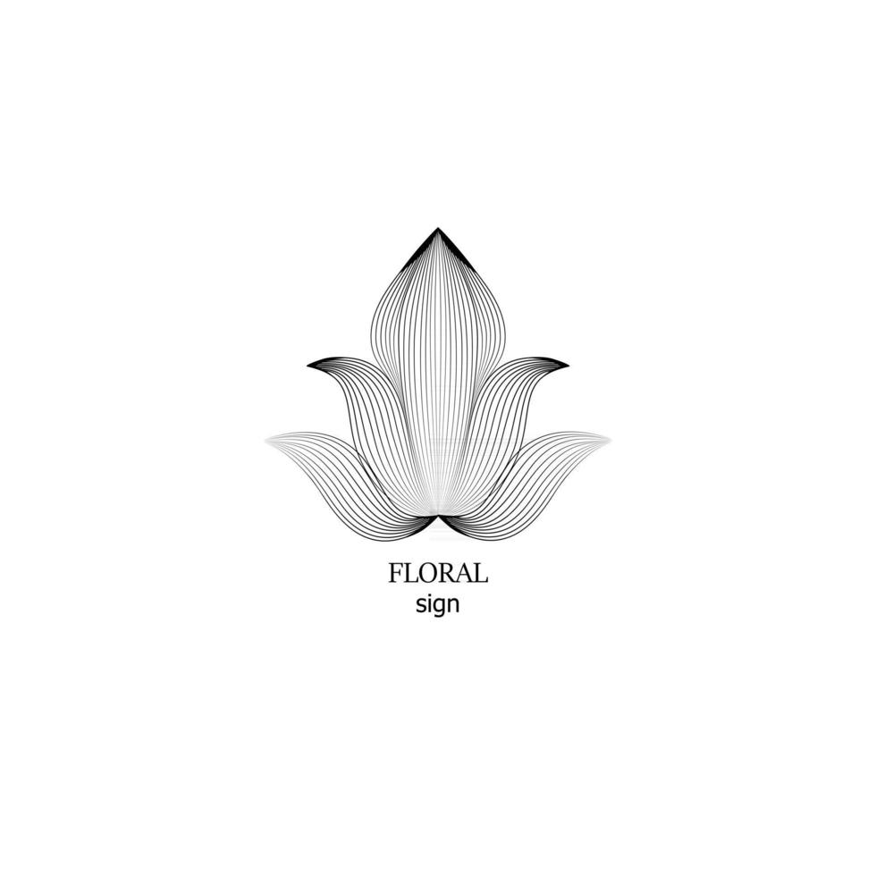 Plantillas de diseño de logotipo floral en estilo de contorno. icono de flor abstracta para monogramas y emblemas. signo floral. símbolo de flor dibujada. vector