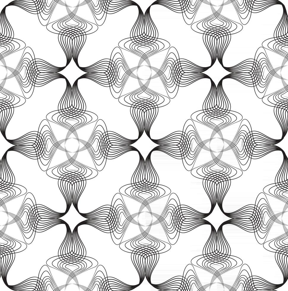 Abstract floral arabesque seamless pattern. Arabic line ornament with geometric shapes. vector