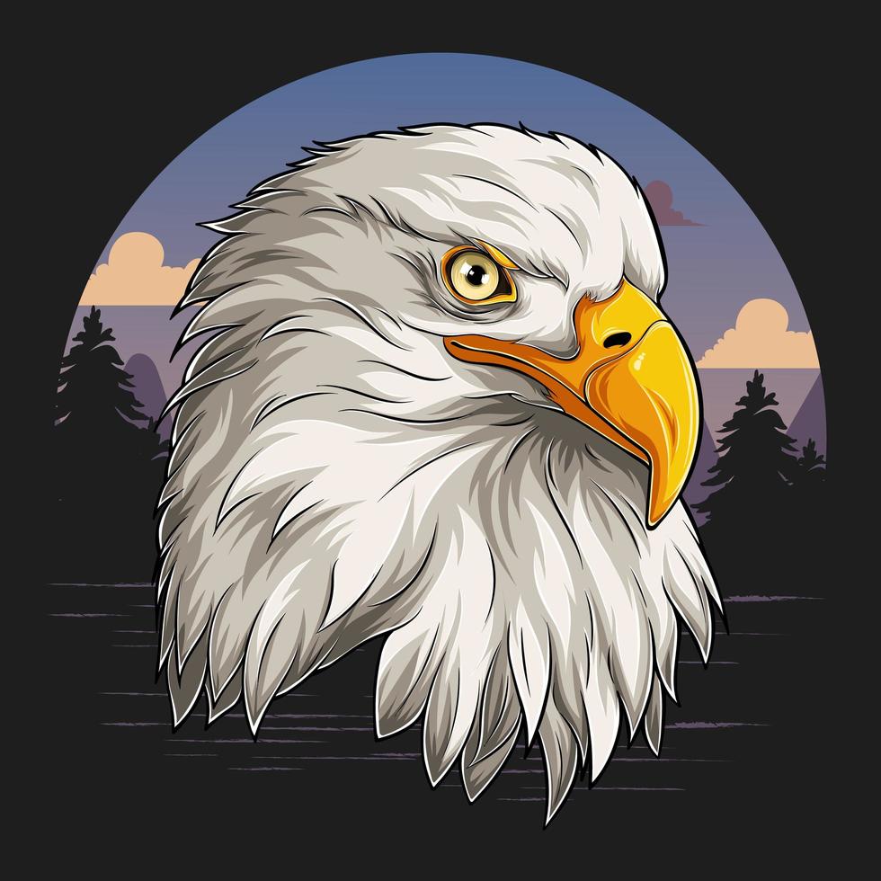 Eagle head with American flag pattern independence day veterans day 4th of July and memorial day vector