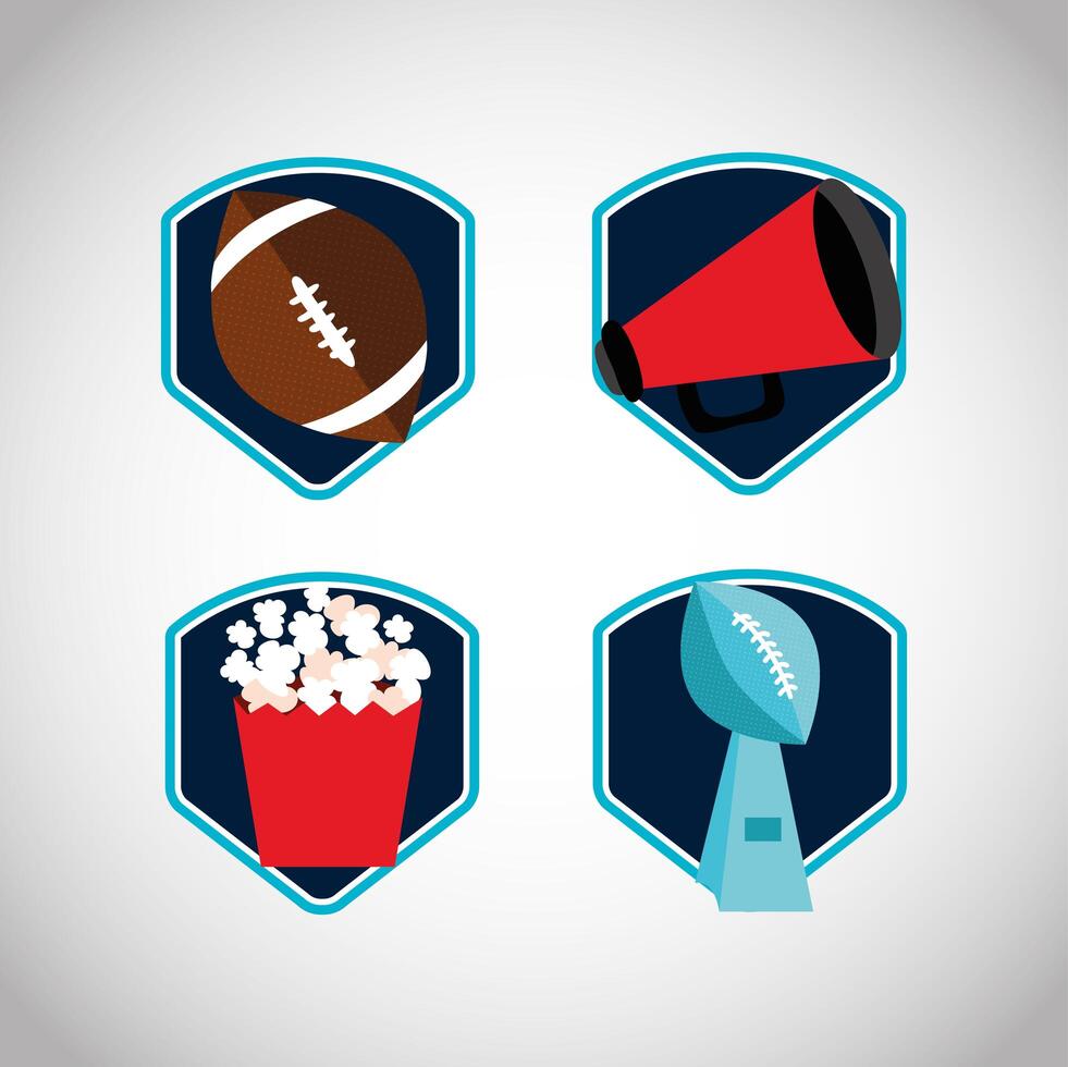 bundle of american football sport icons vector