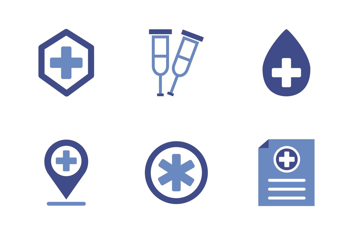 bundle of medical set icons vector