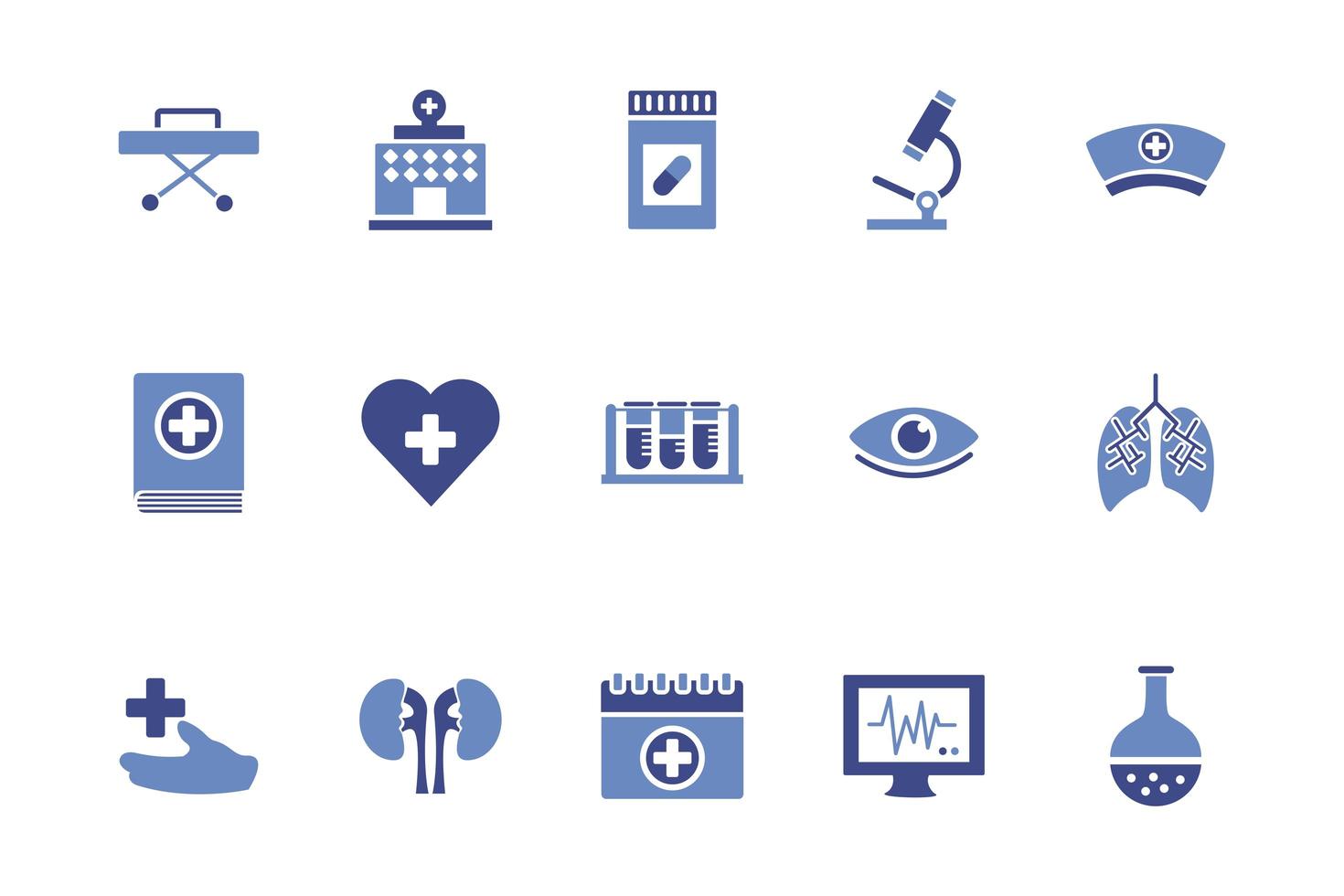 bundle of medical set icons vector