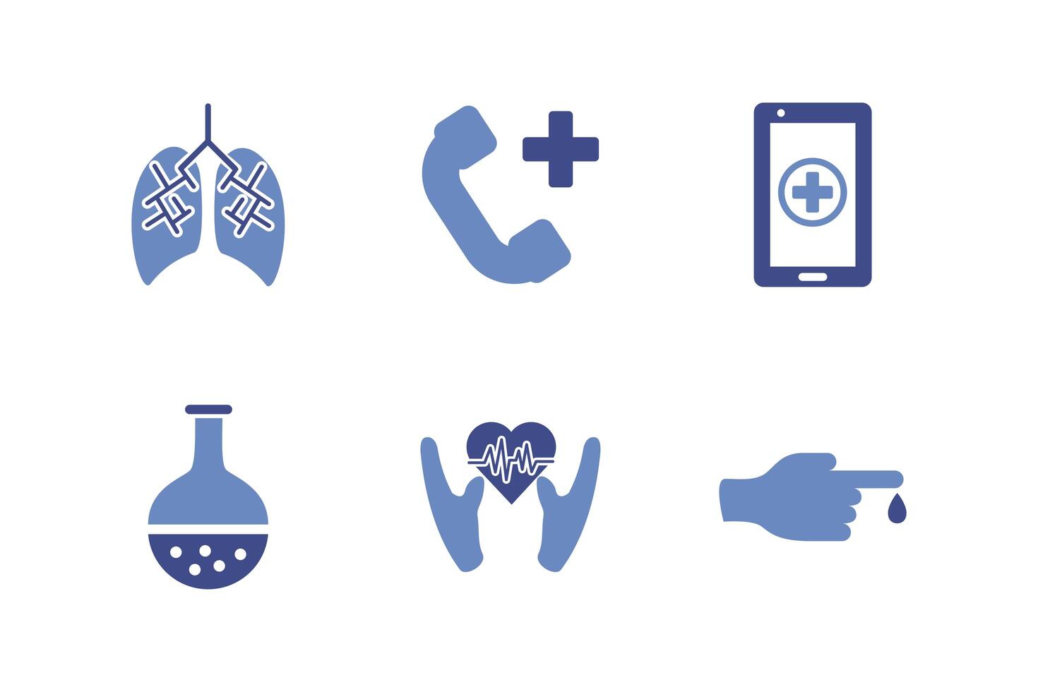 bundle of medical set icons vector