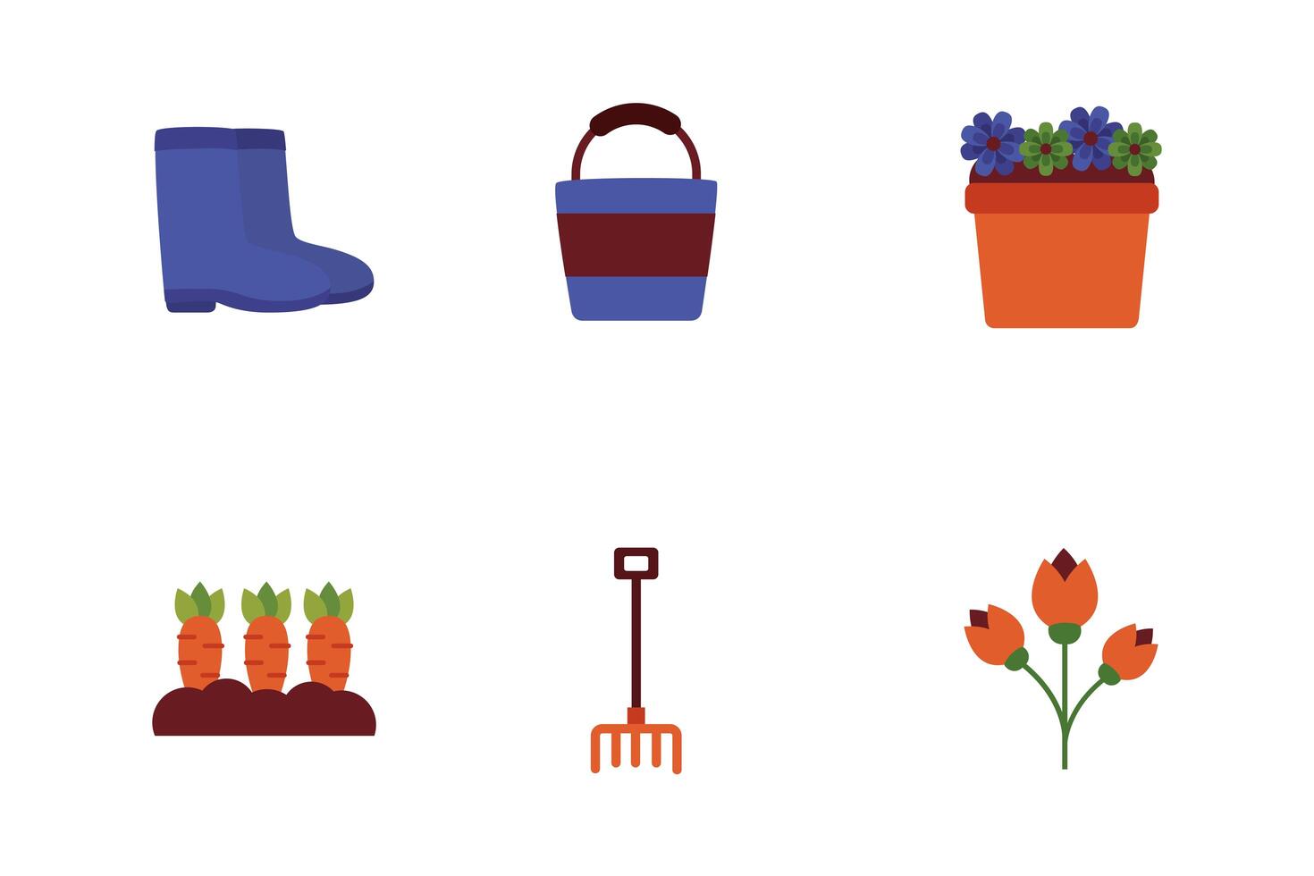 bundle of spring set flat icons vector