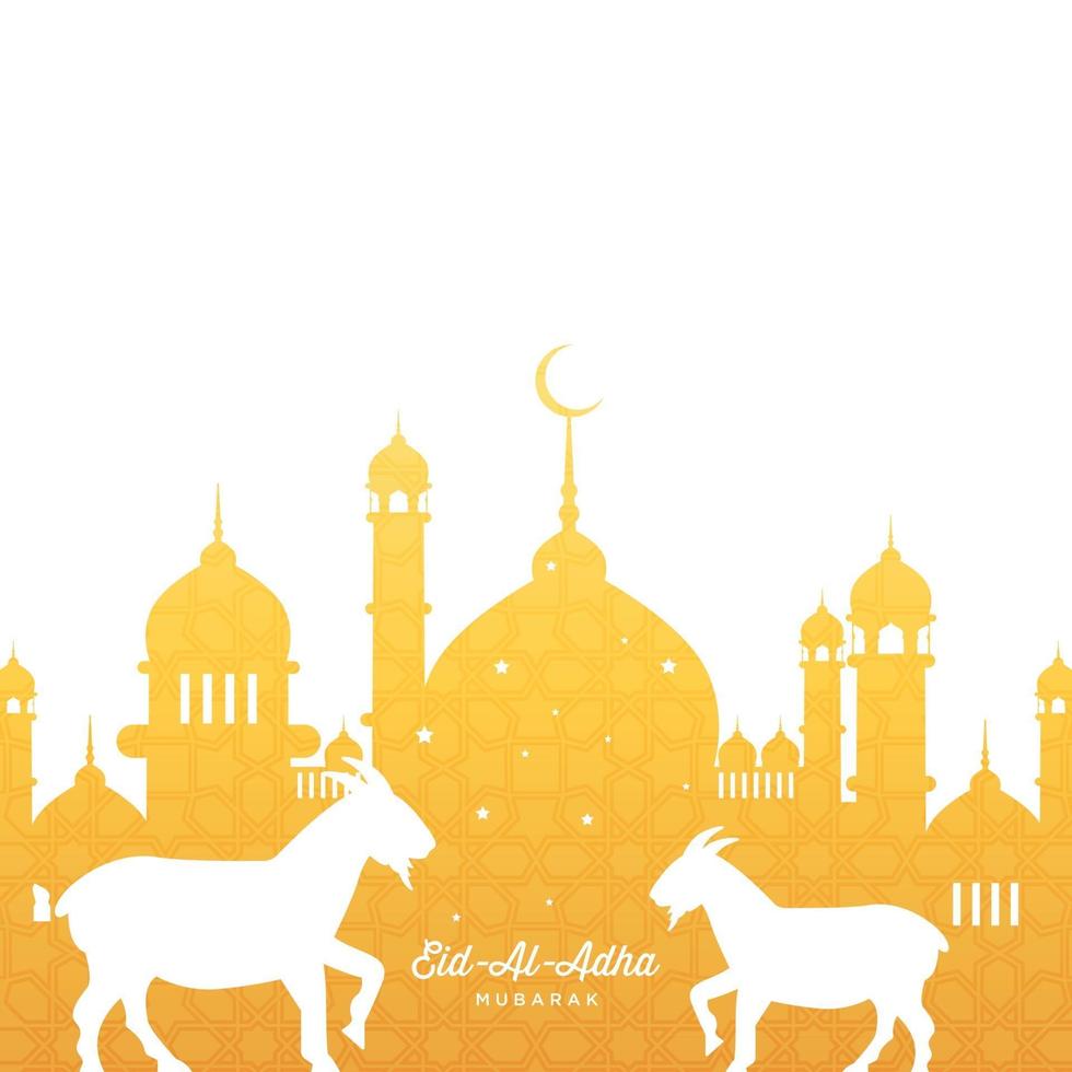 Eid Al Adha illustration vector graphic of good for islamic day, eid mubarak, eid fitr, greeting card, background. Eps 10