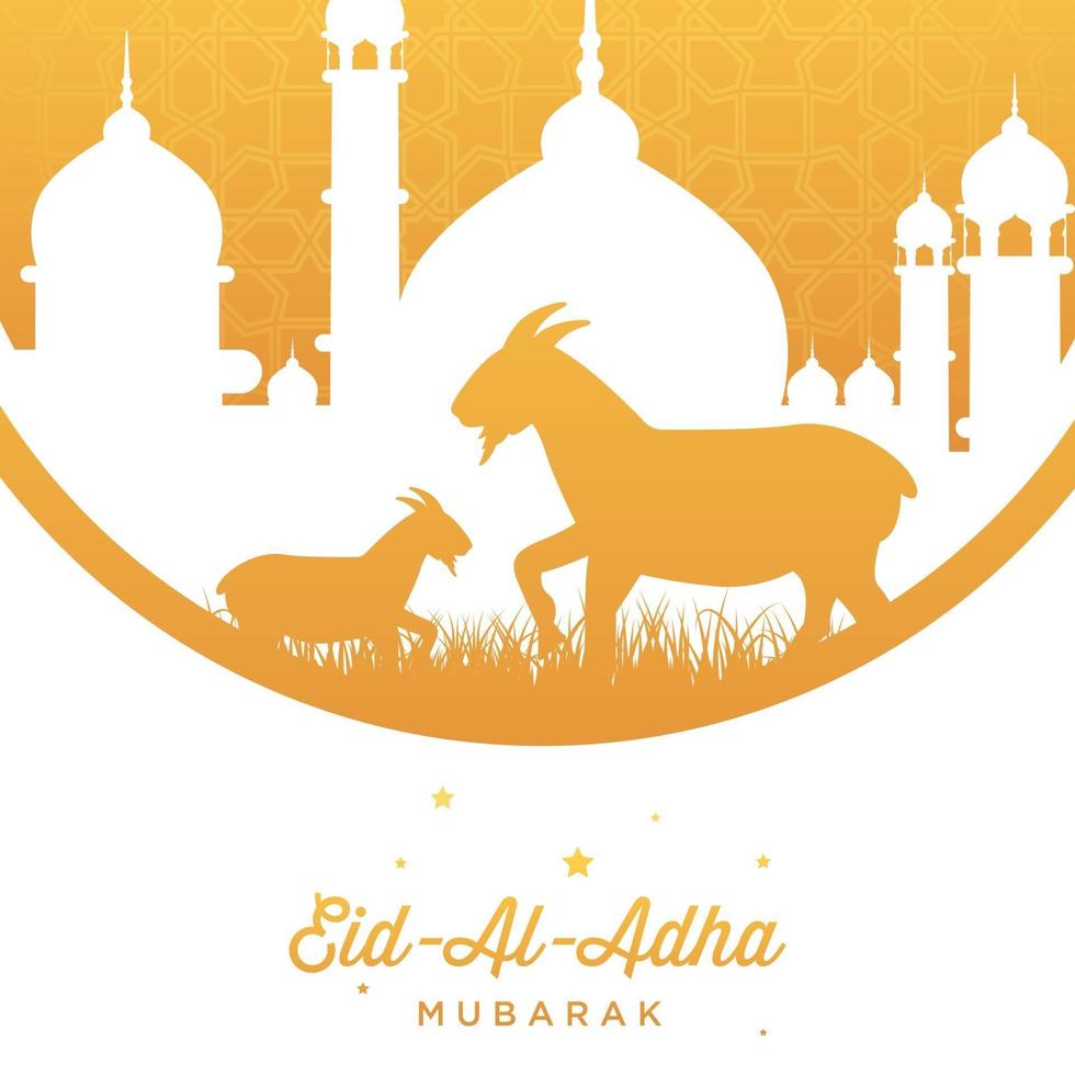 Eid Al Adha illustration vector graphic of good for islamic day, eid mubarak, eid fitr, greeting card, background. Eps 10