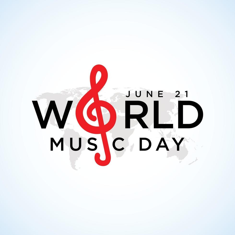 Happy world music day celebration Hand draw typography - Vector