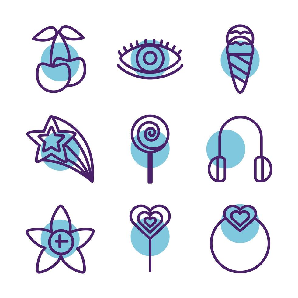 bundle of line s set icons vector