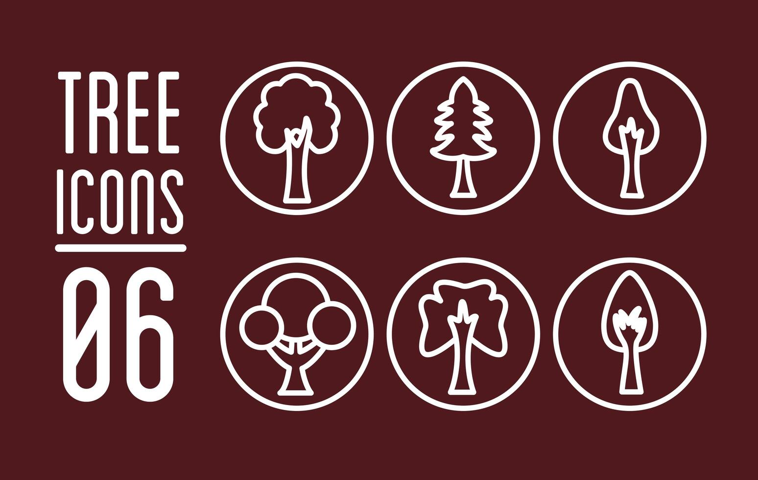 bundle of trees silhouette style icons and lettering vector