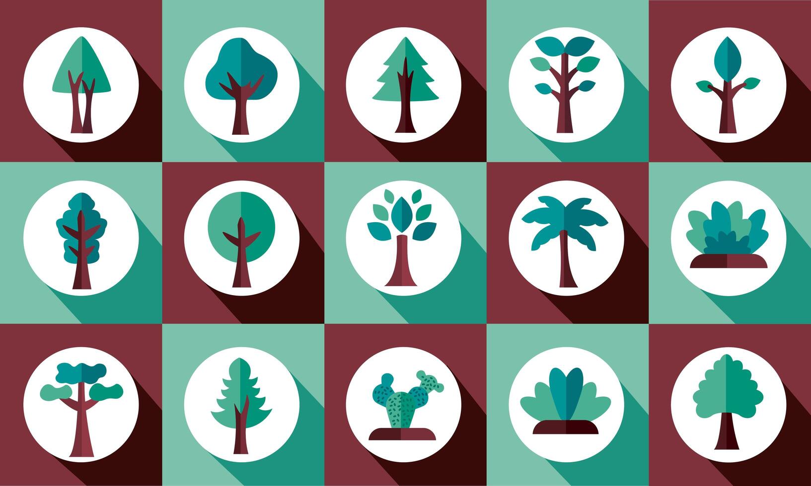 bundle of trees silhouette style icons and lettering vector