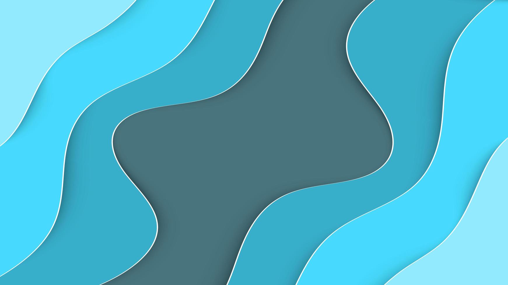 Wave paper art background. Vector paper cut illustration.