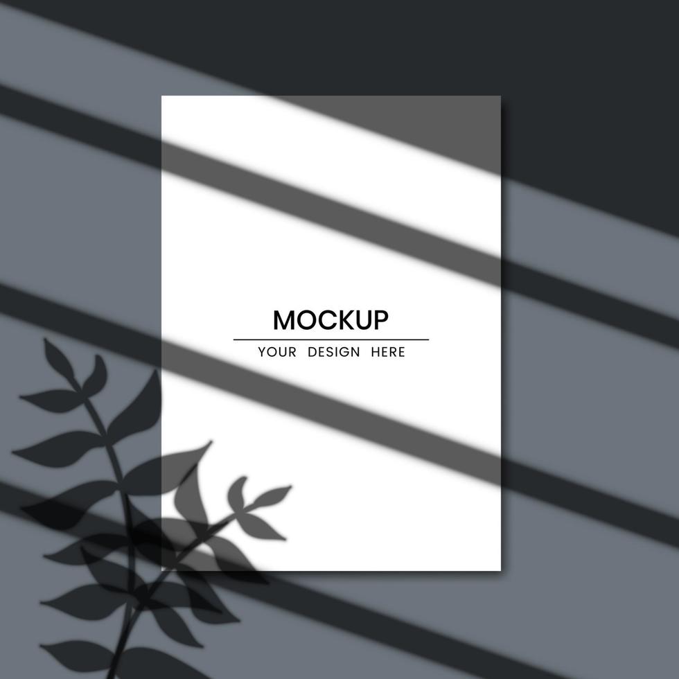 Blank white paper with shadow overlay effect vector