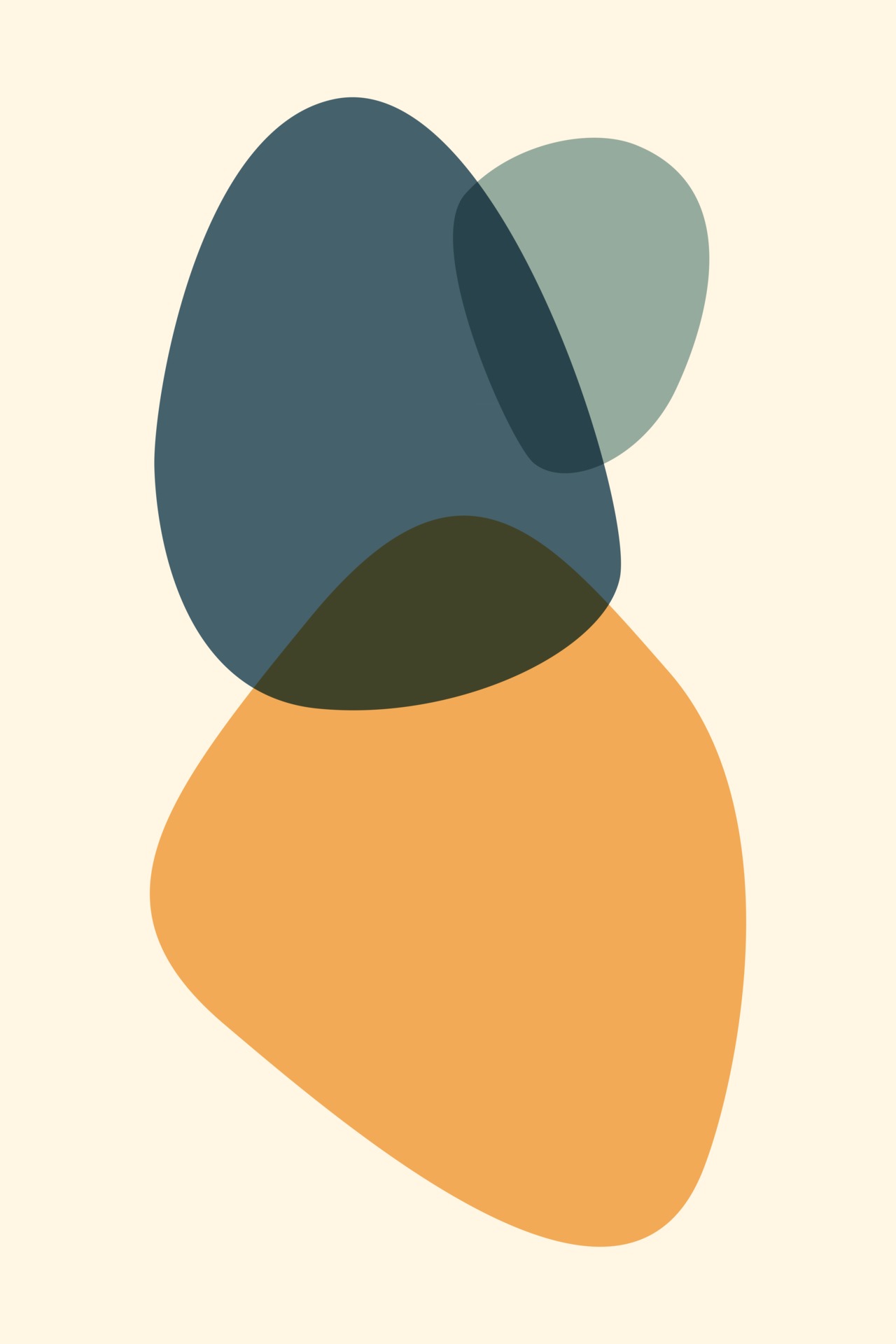 Contemporary abstract shapes boho poster. Modern background with bohemian aesthetic. Vector flat