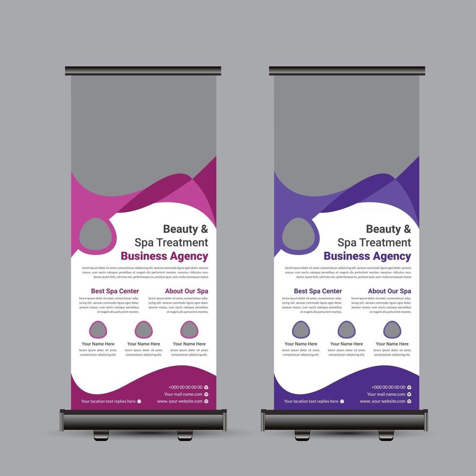 banner enrollable de spa de belleza vector