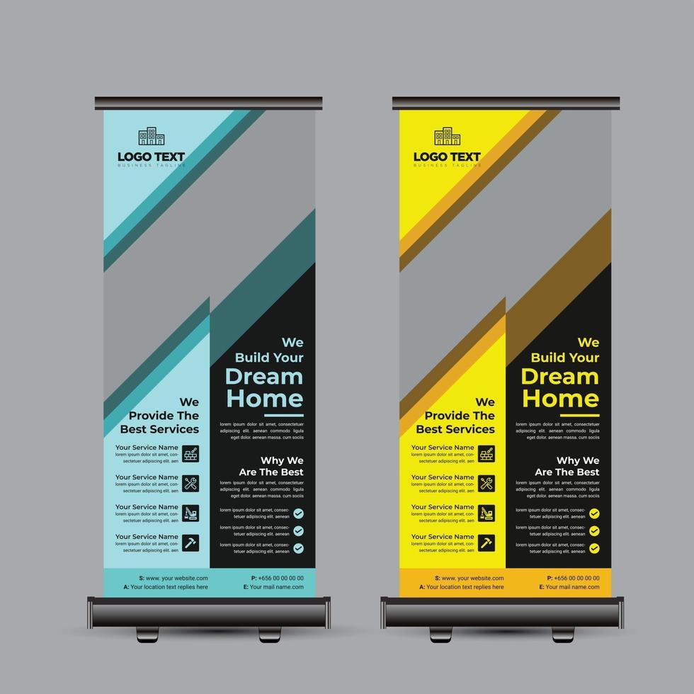 Construction Roll Up Banner vector