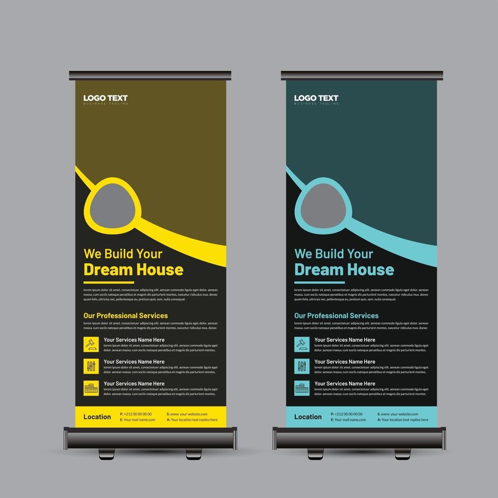 Construction Roll Up Banner vector