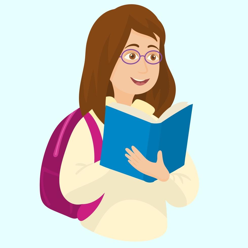 Happy Girl Go Back To School Vector Art At Vecteezy