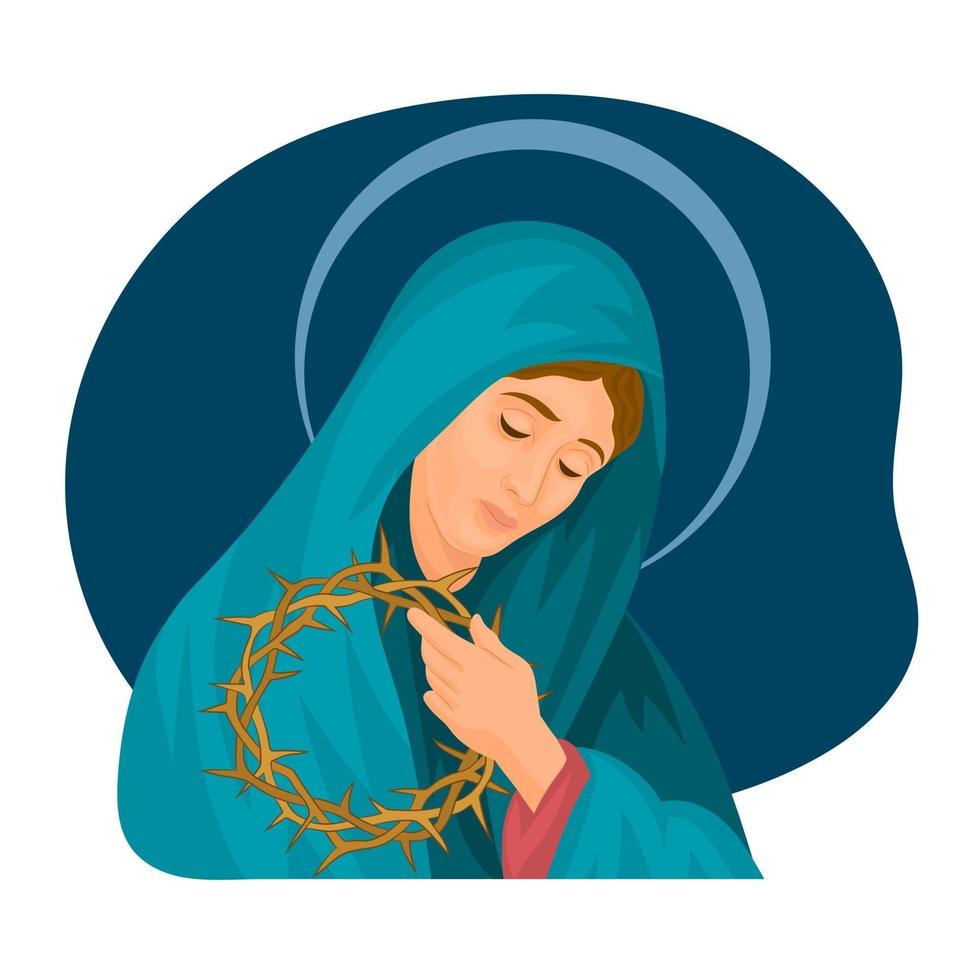 Virgin of Solitude catholic Good Friday vector