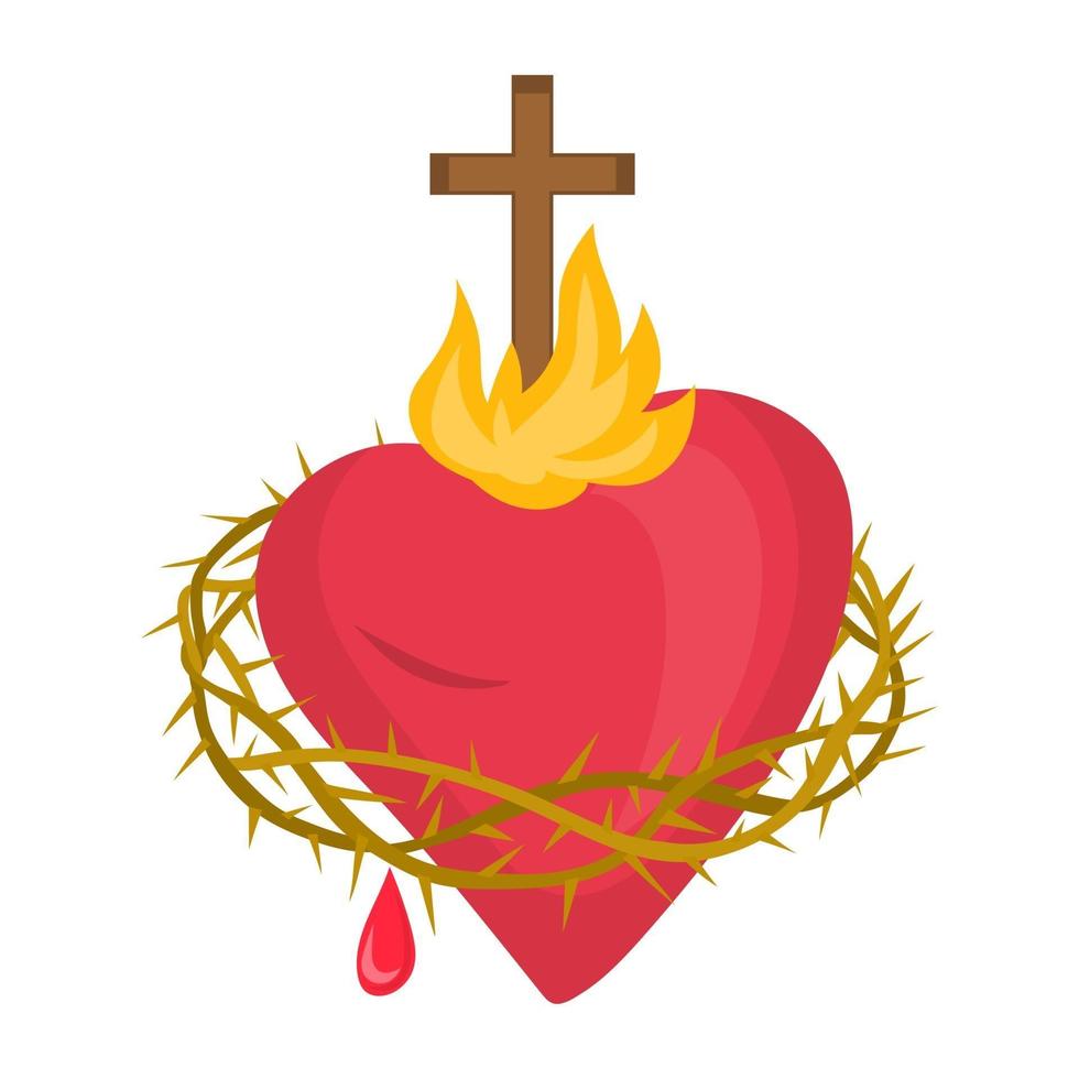 Sacred Heart of Jesus, spirituality, religion, catholicism, christianity vector