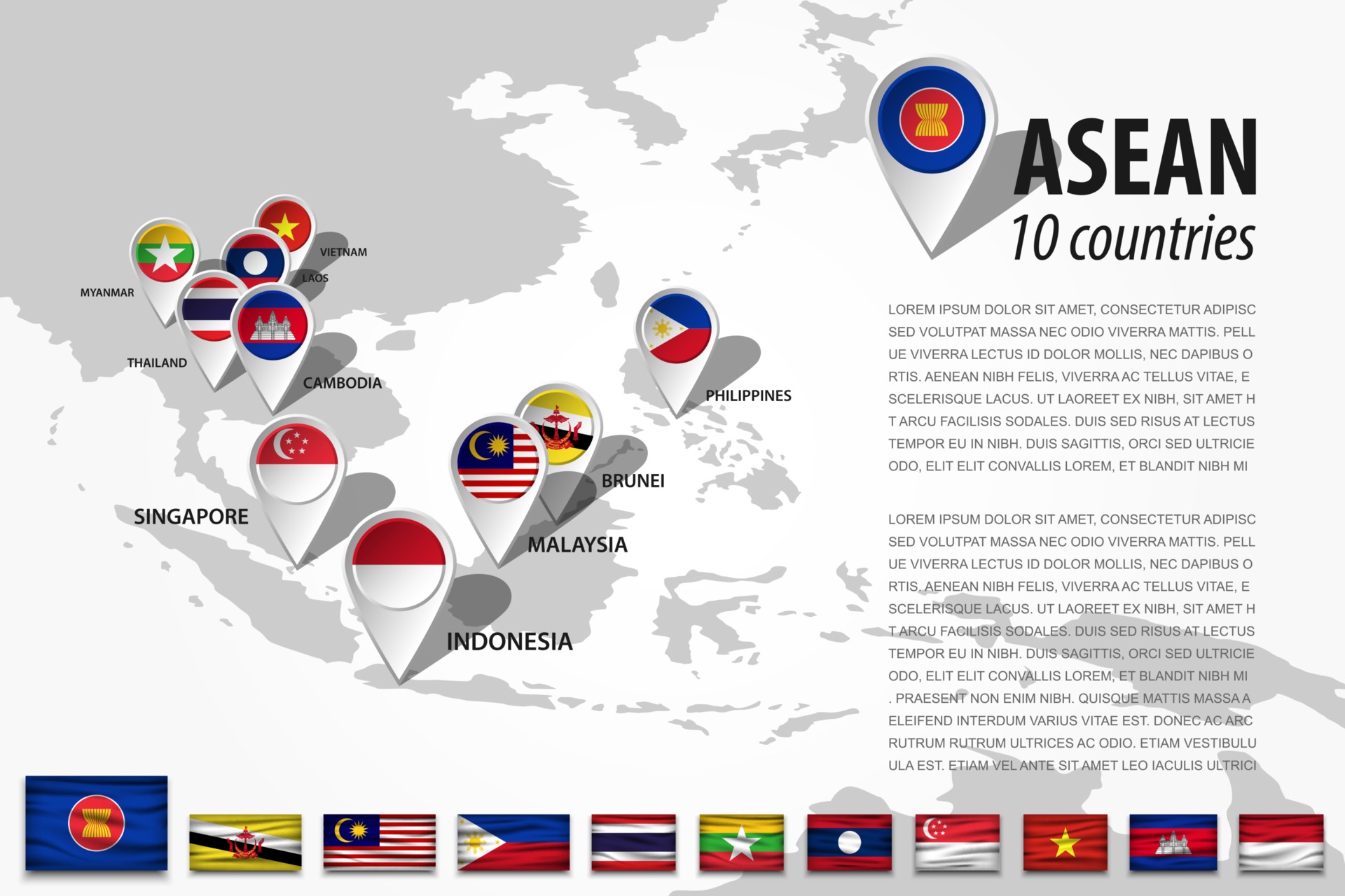 ASEAN Association of Southeast Asian Nations and GPS navigator location ...