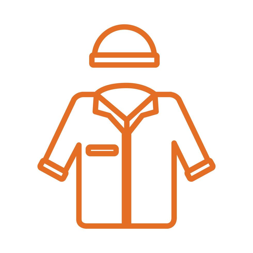 biohazard suit and helmet protection toolsline style vector