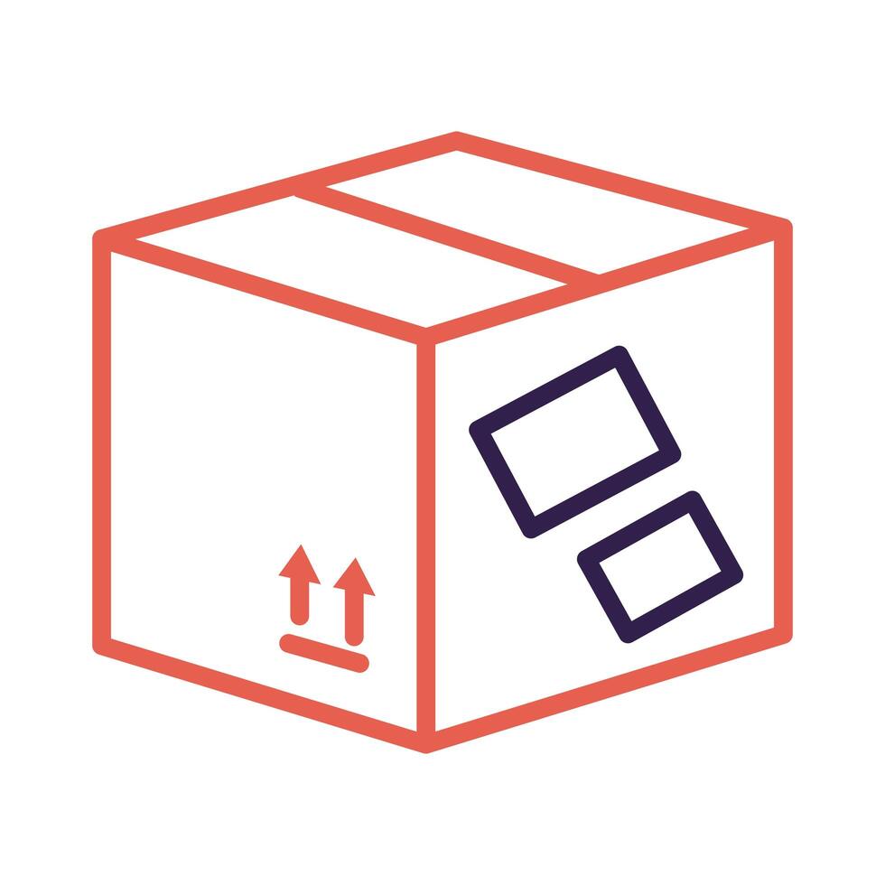 box carton packing postal service line style vector