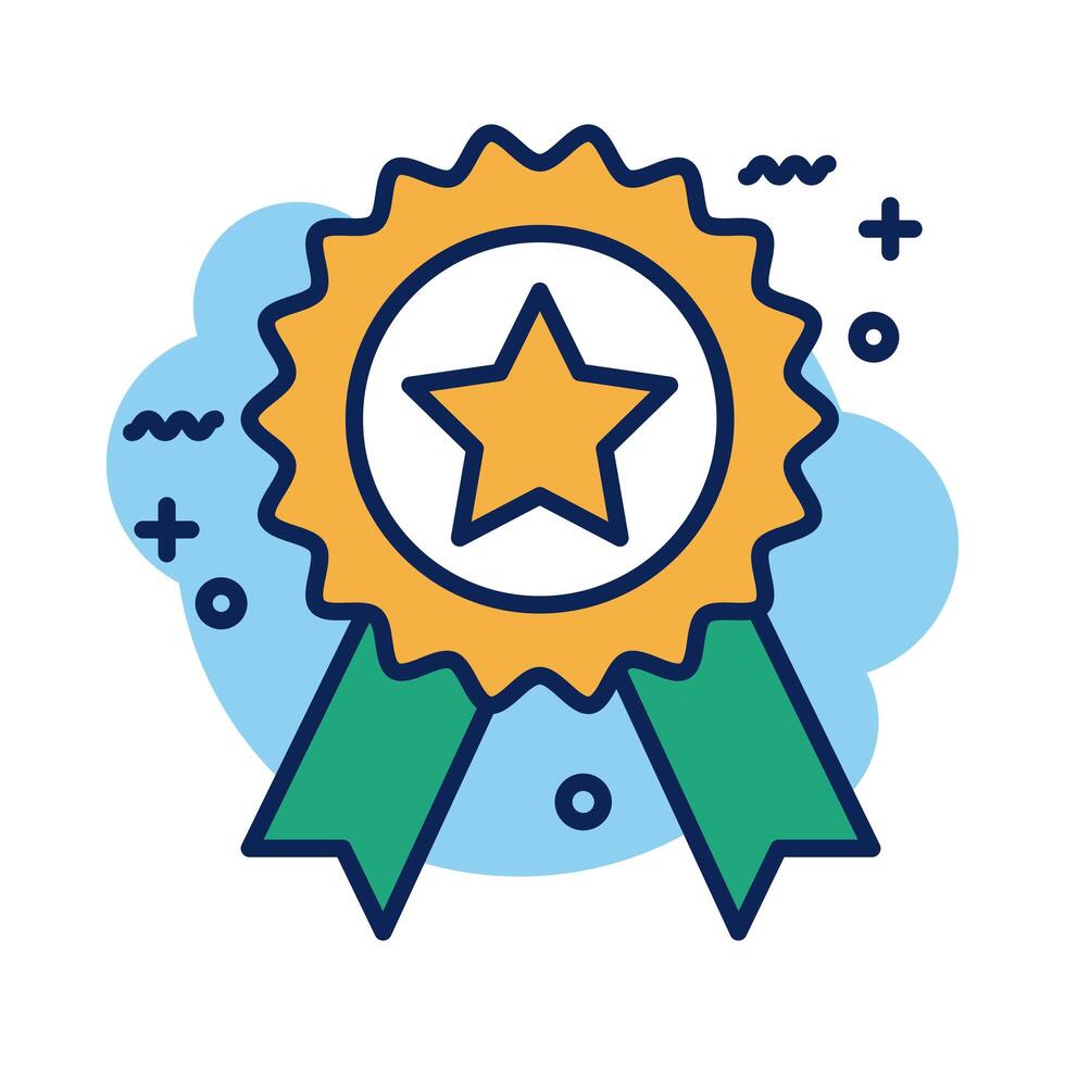 medal award detail style icon vector