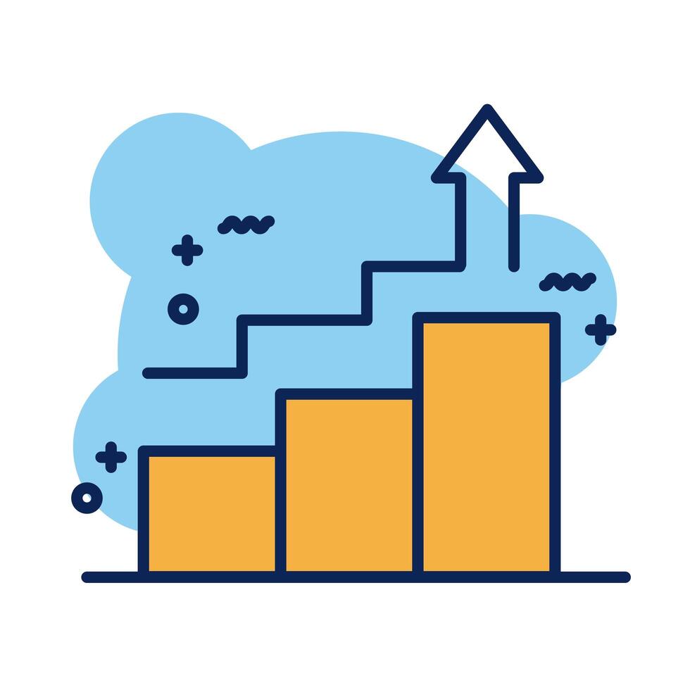 statistics bars detail style icon vector