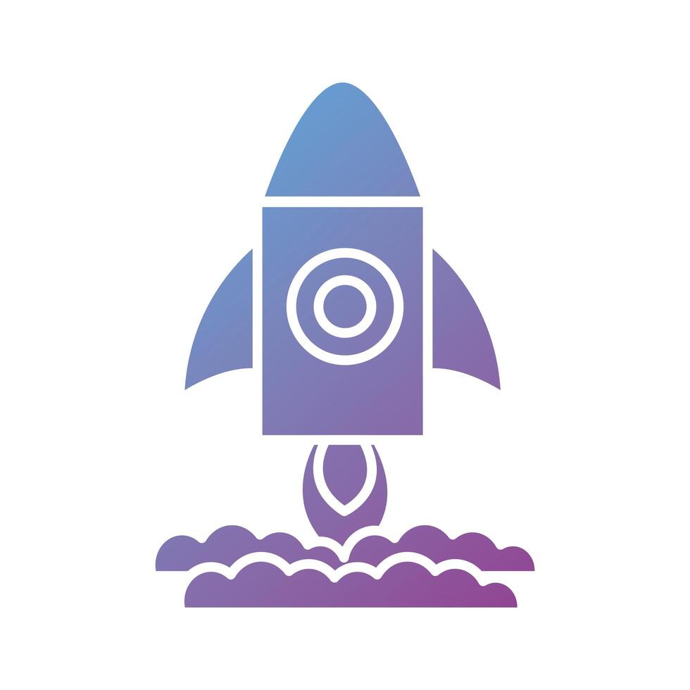 rocket start up silhouette style icon vector