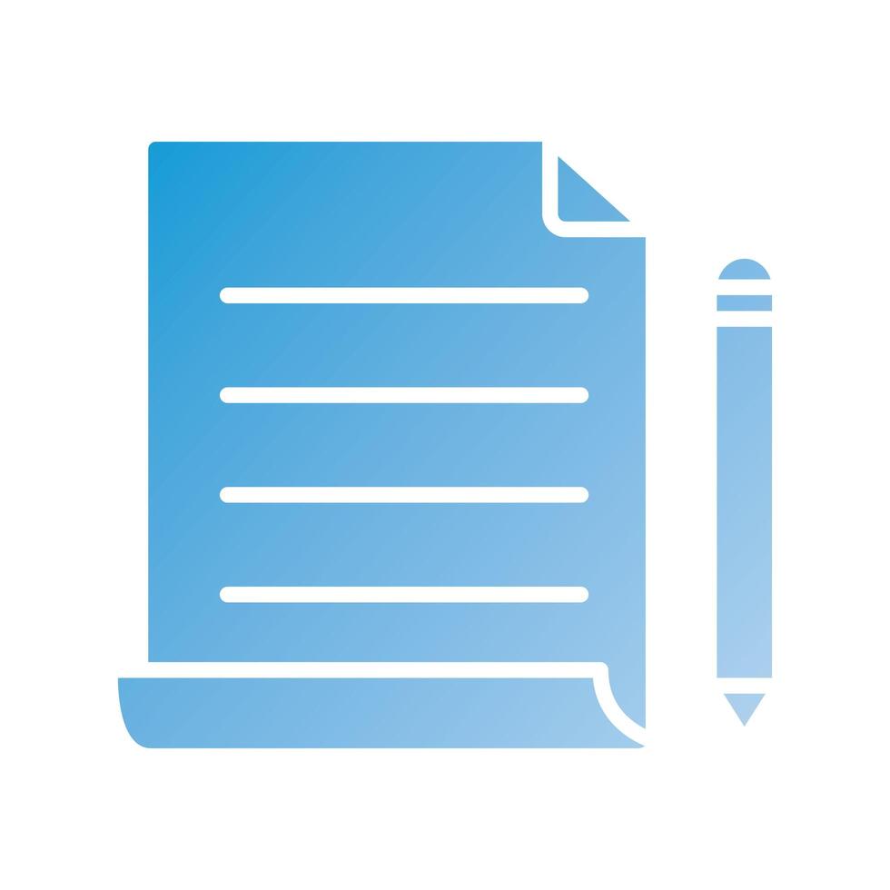 paper document and pencil silhouette style icon vector