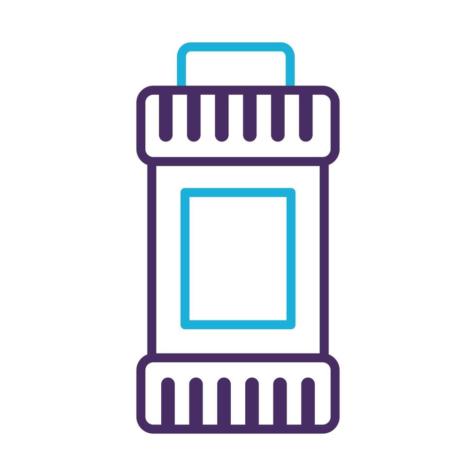 disinfectant plastic bottle product line style vector
