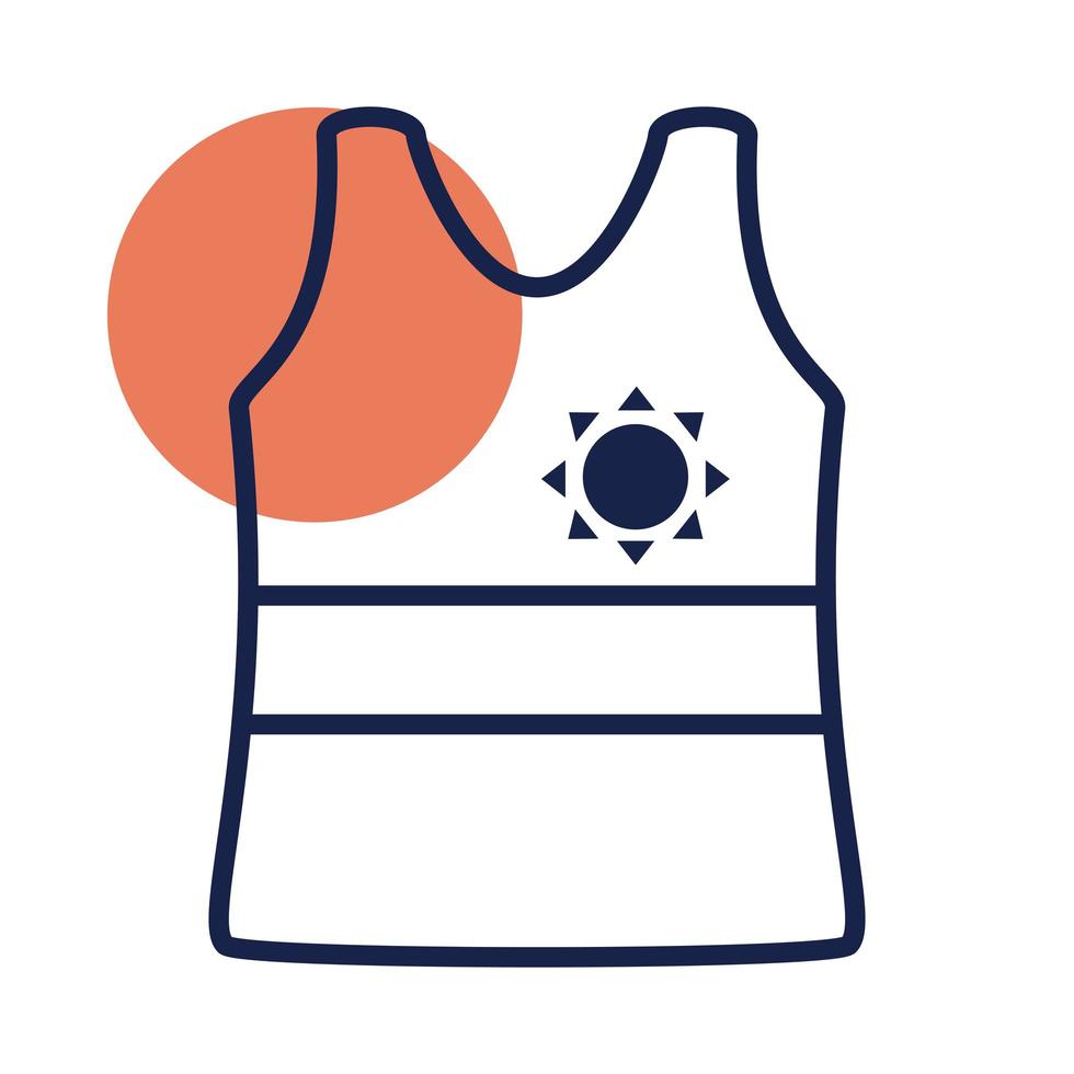 shirt swimsuit block line style icon vector